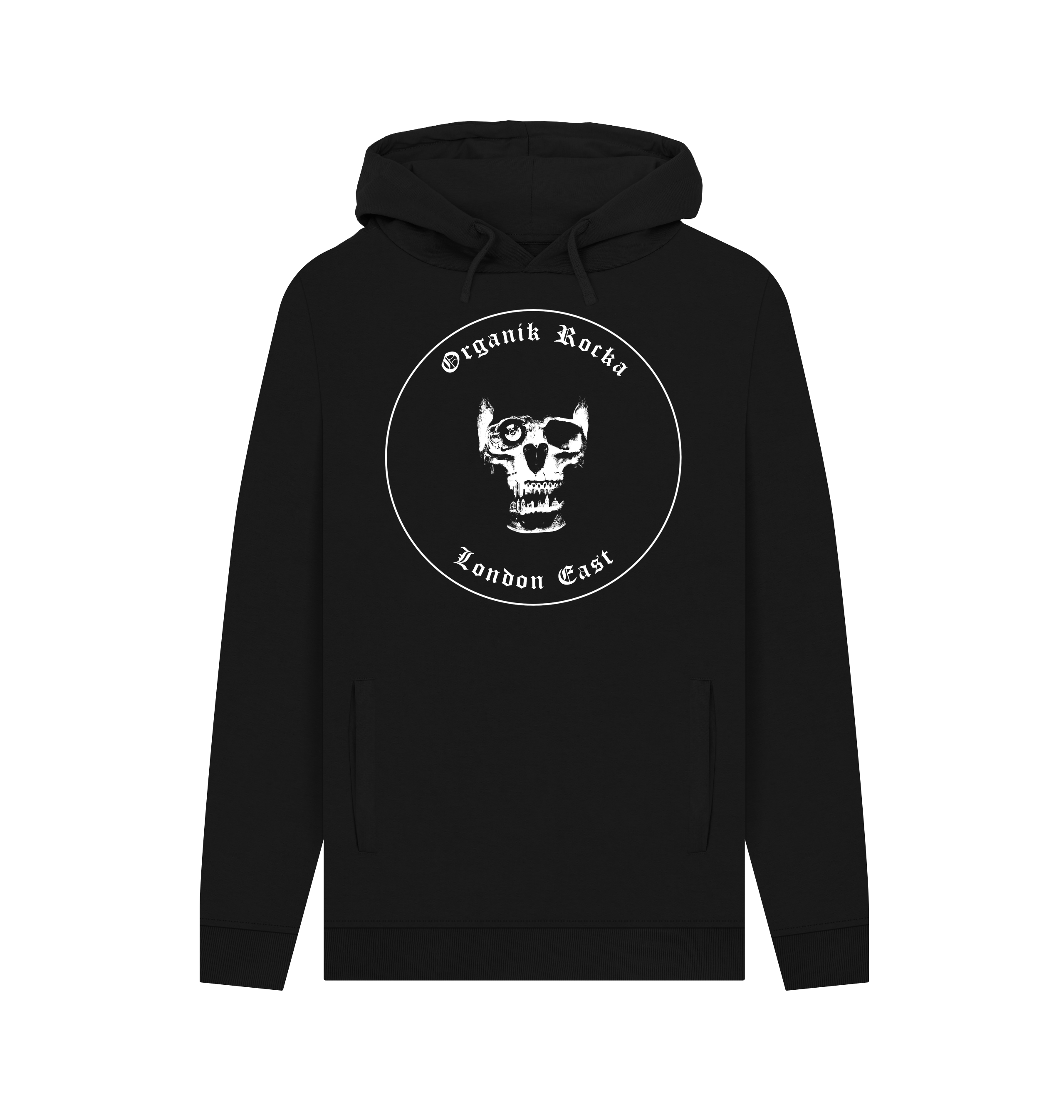Black Printed Hoody Front