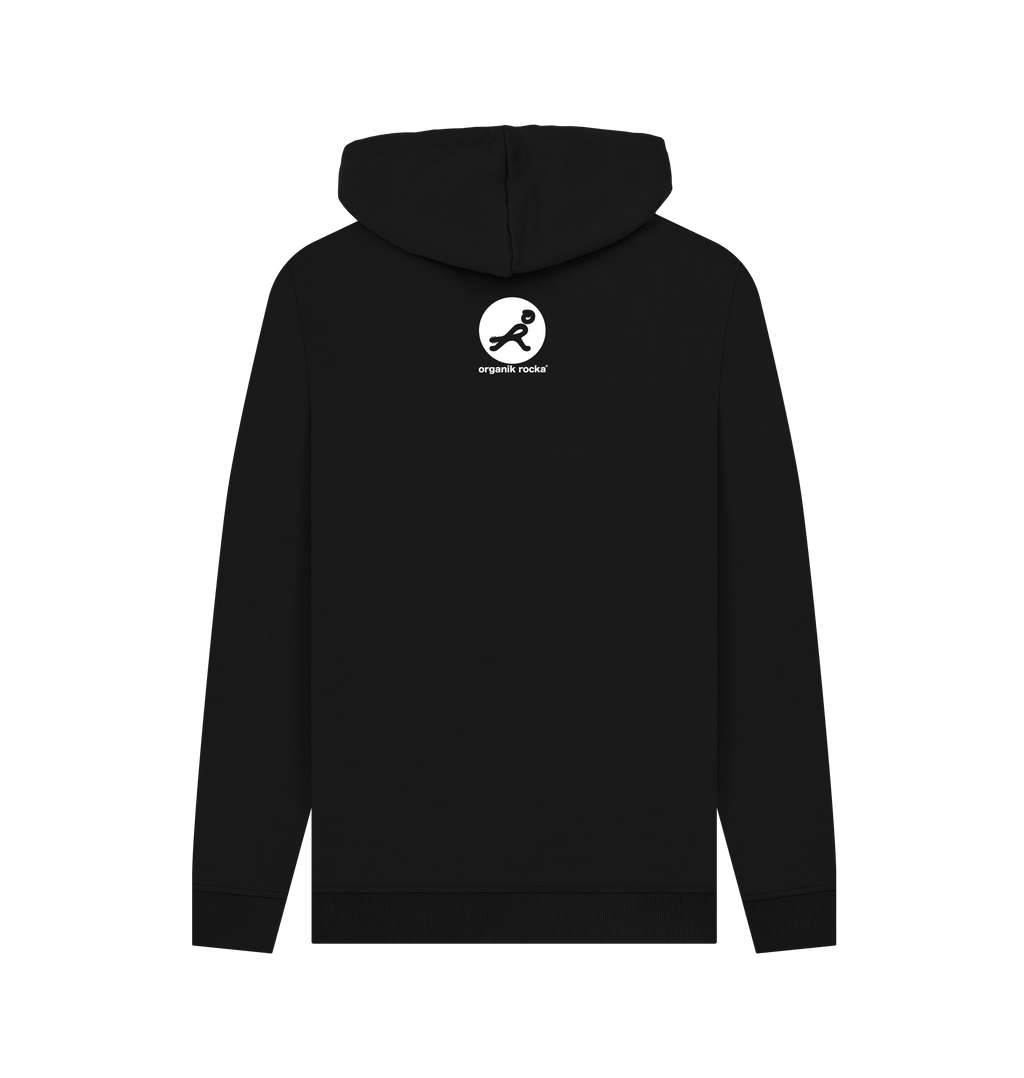 Black Printed Hoody Back