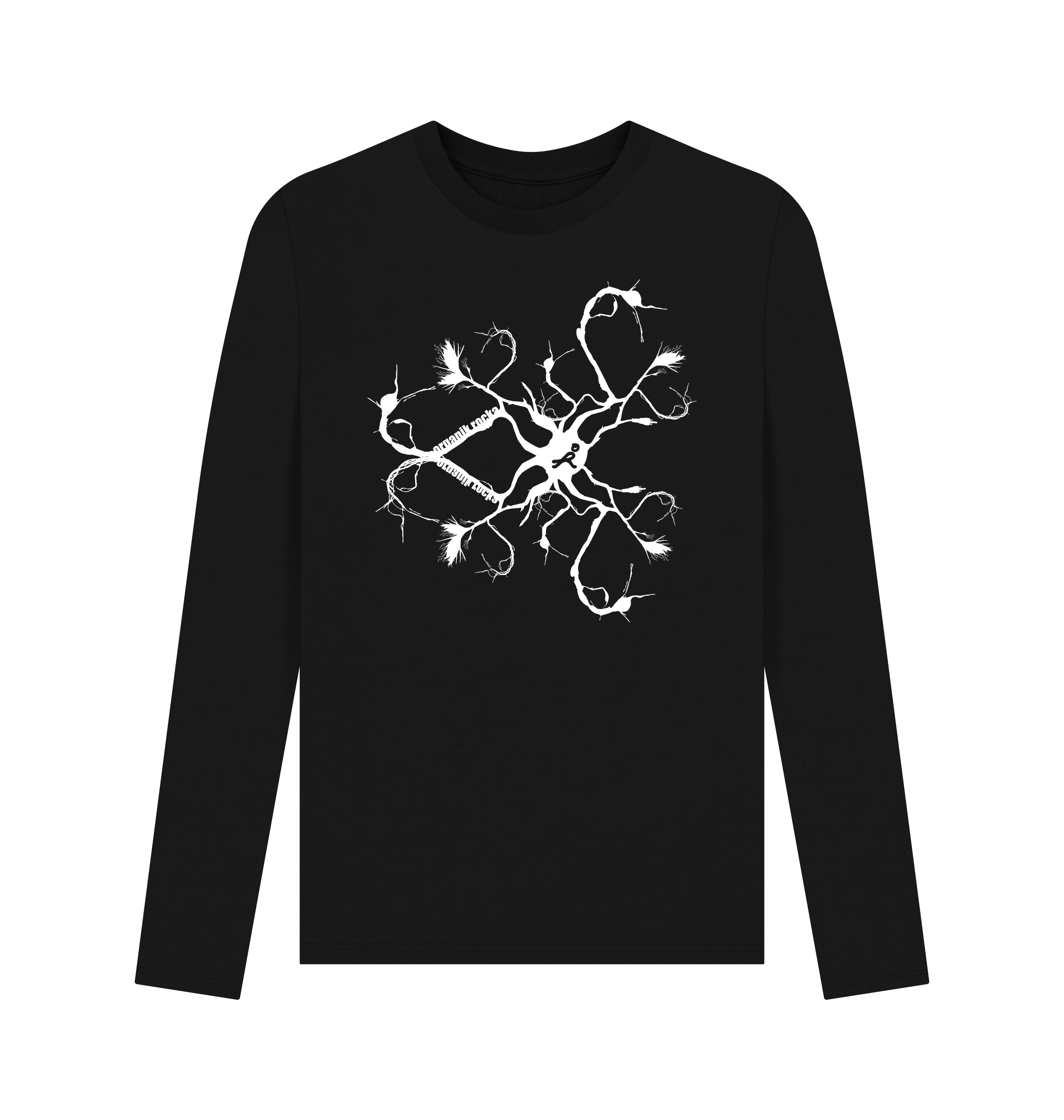 Black Printed Long Sleeve T Shirt Front