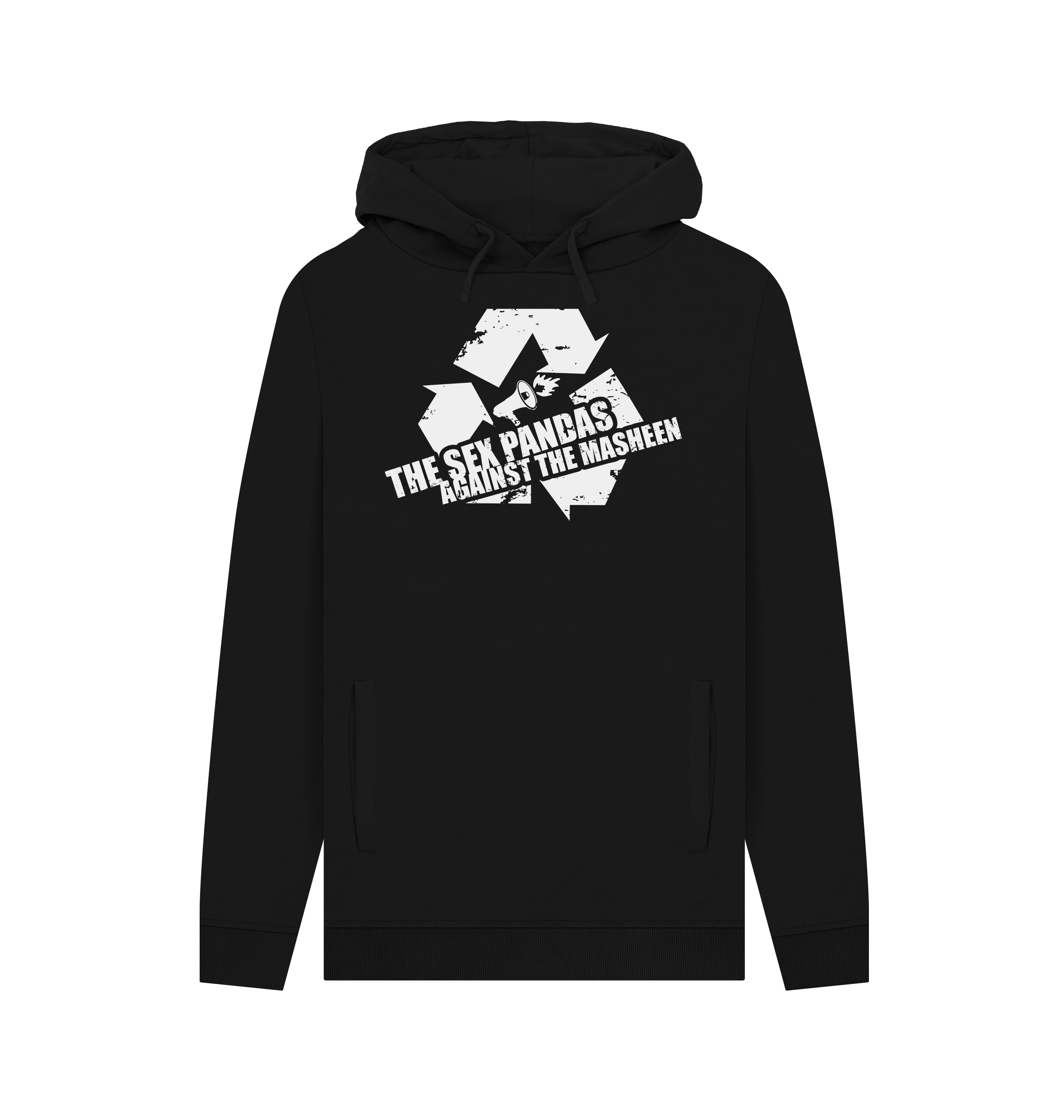 Black Printed Hoody Front