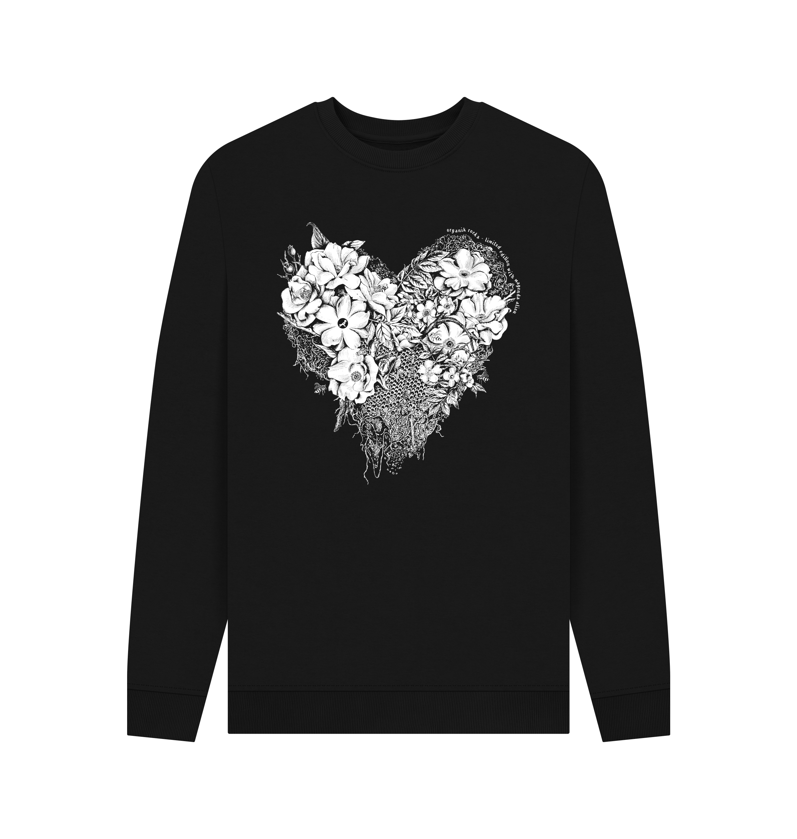 Black Printed Sweater Front