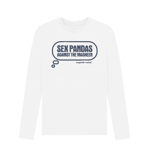 White Printed Long Sleeve T Shirt Front