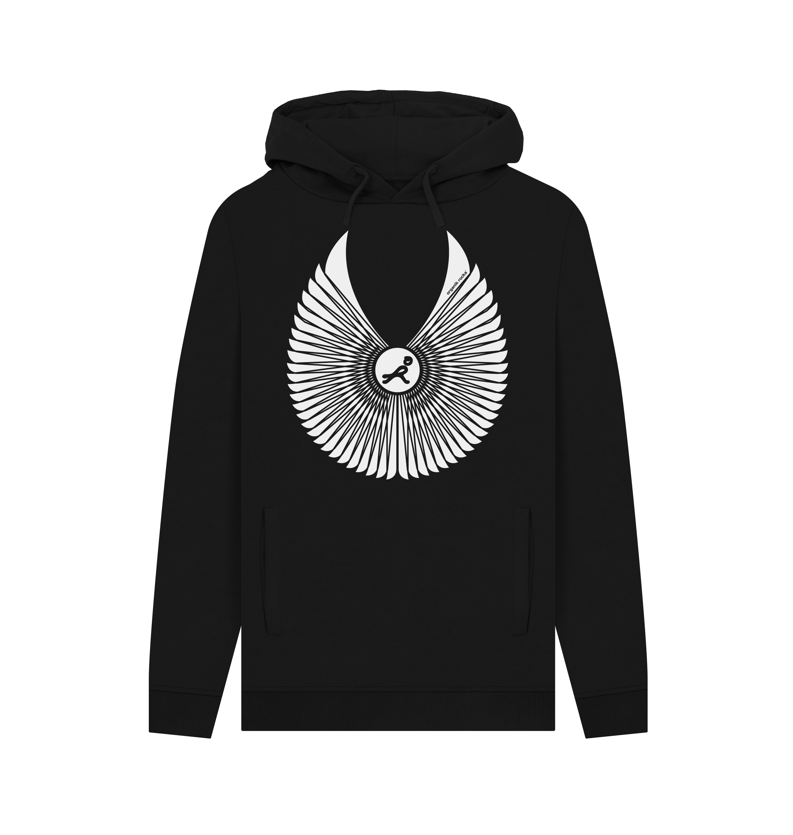 Black Printed Hoody Front