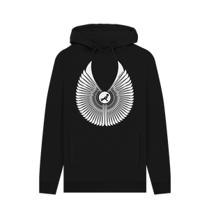 Black Printed Hoody Front