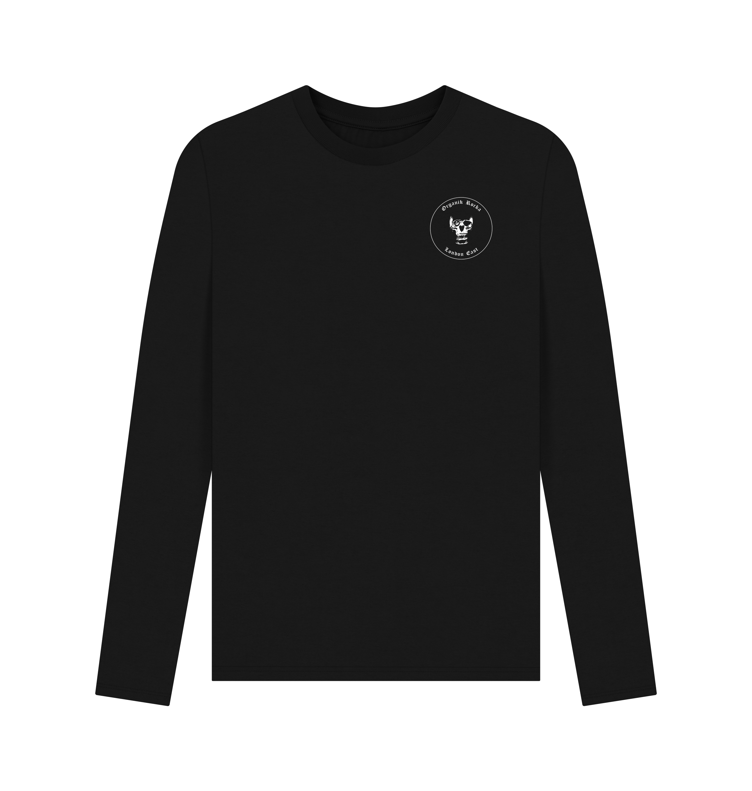 Black Printed Long Sleeve T Shirt Front