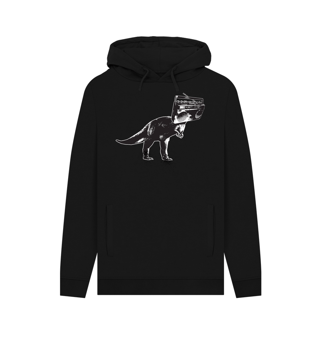 Black Printed Hoody Front