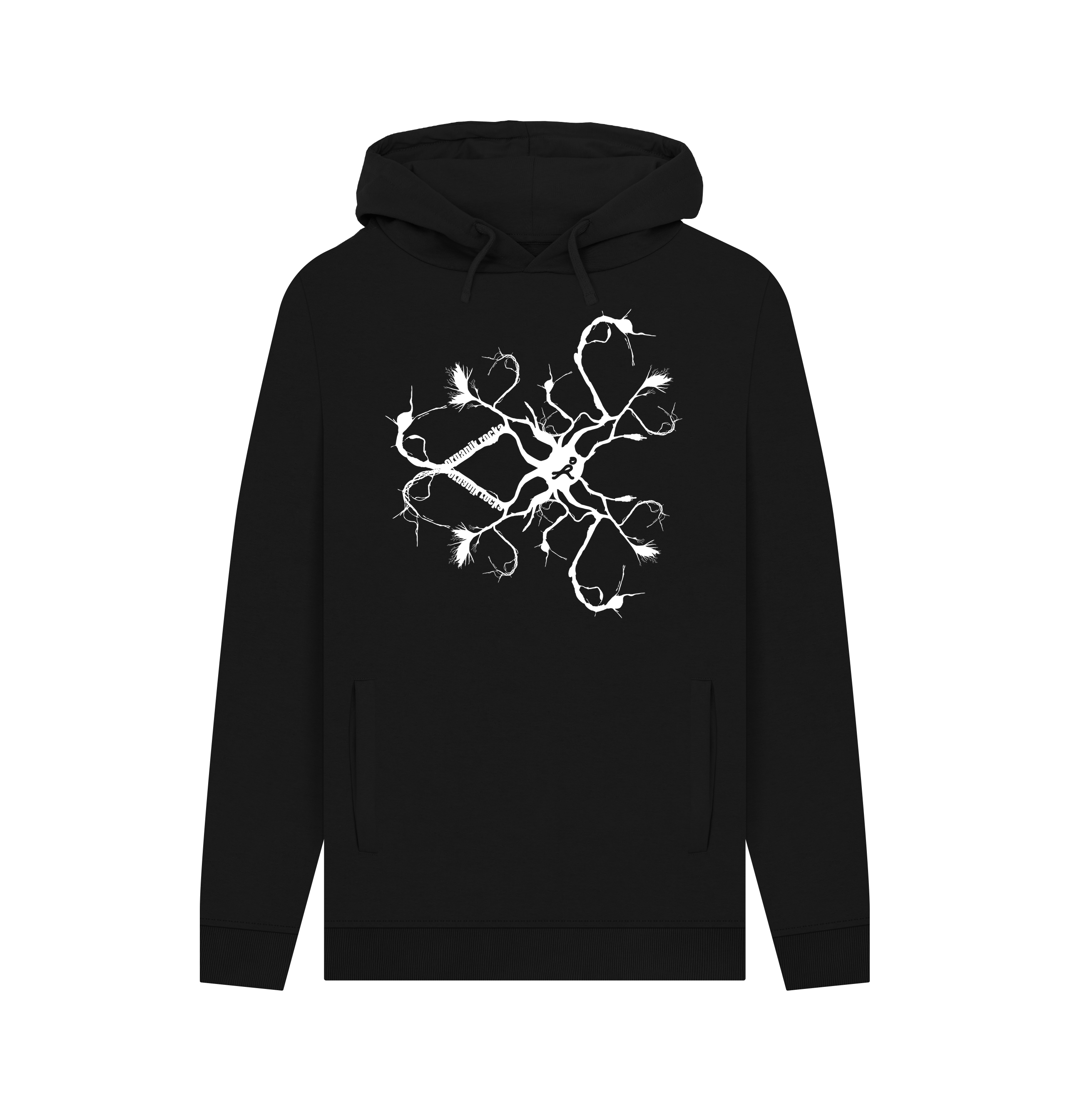 Black Printed Hoody Front
