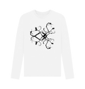 White Printed Long Sleeve T Shirt Front