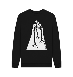 Black Printed Sweater Front