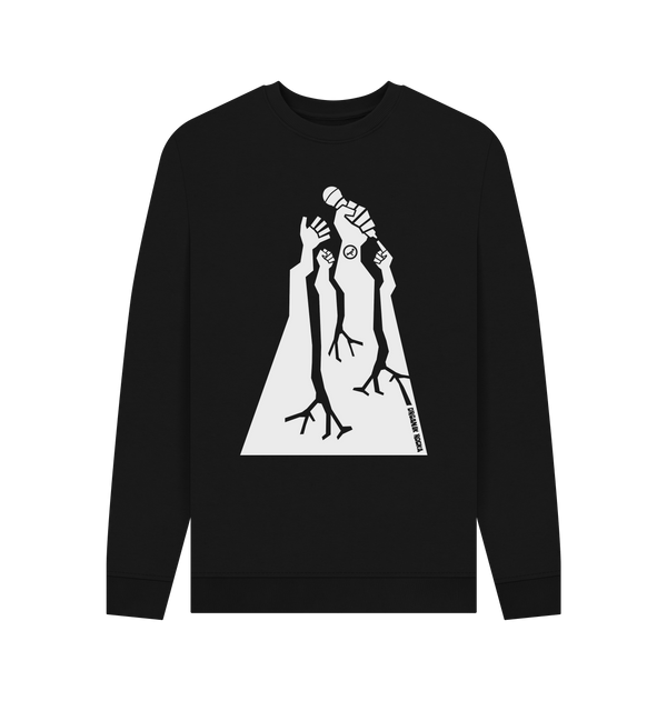 Black Printed Sweater Front