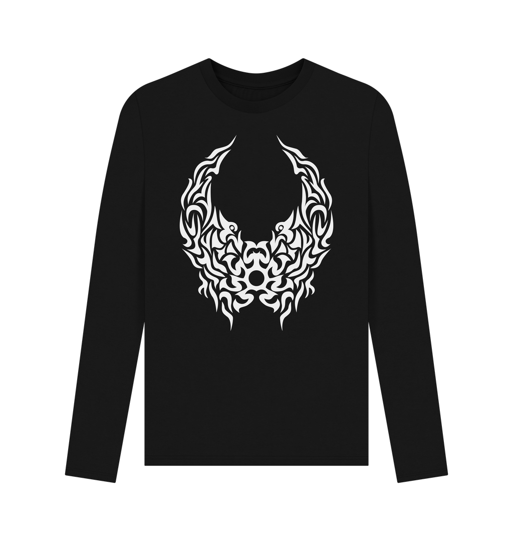 Black Printed Long Sleeve T Shirt Front