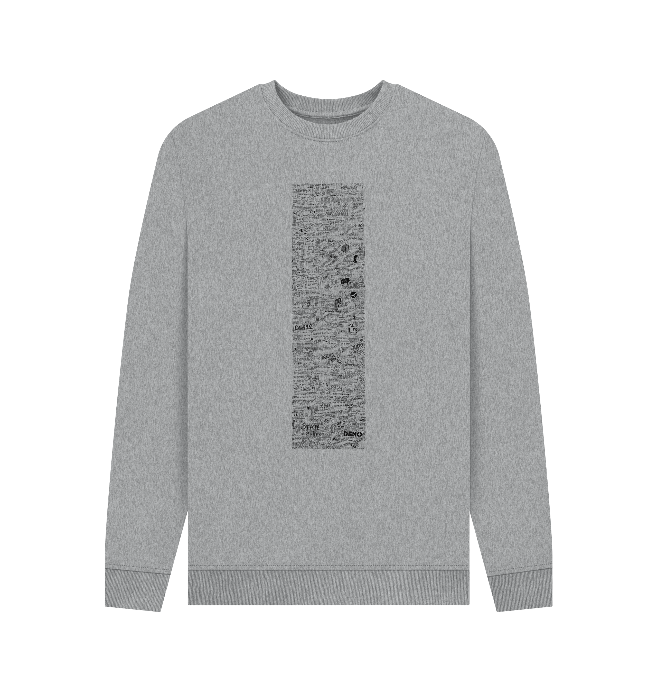 Light Heather Printed Sweater Front