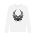 White Printed Long Sleeve T Shirt Front