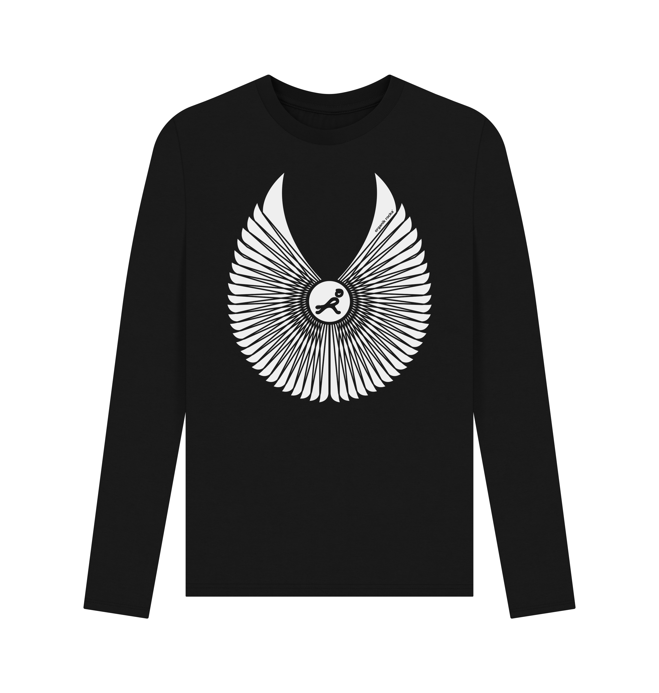 Black Printed Long Sleeve T Shirt Front