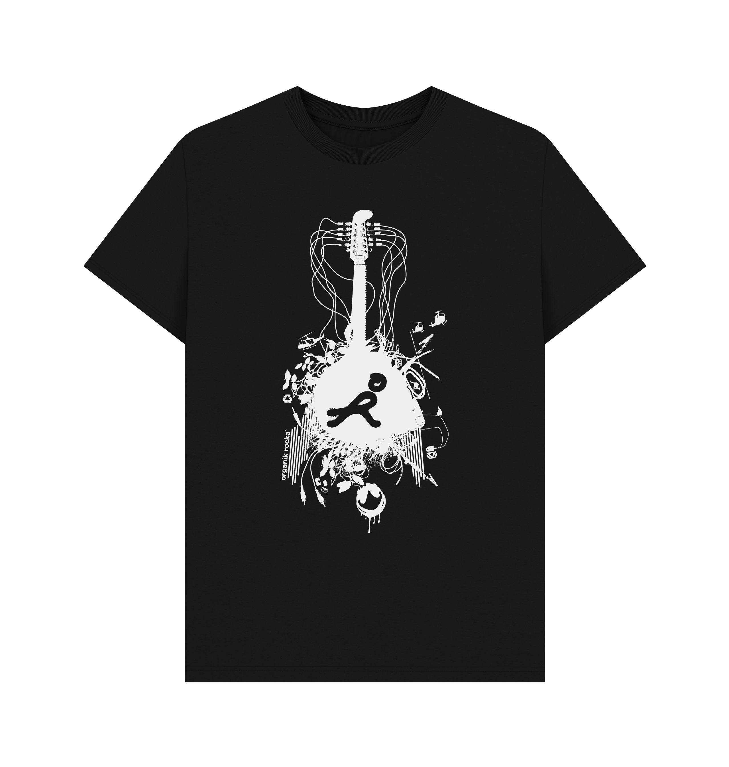 Black Printed T-shirt Front