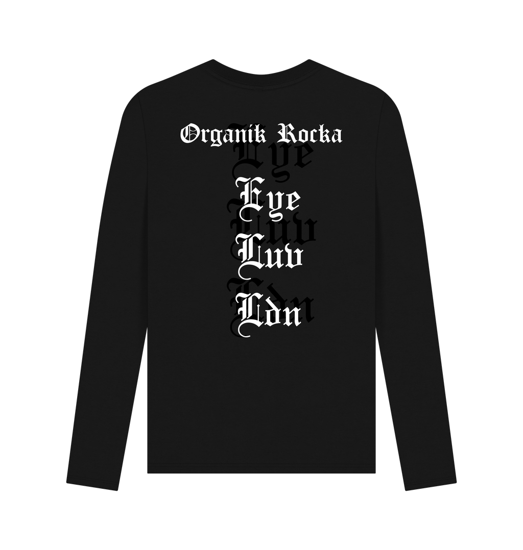 Black Printed Long Sleeve T Shirt Back