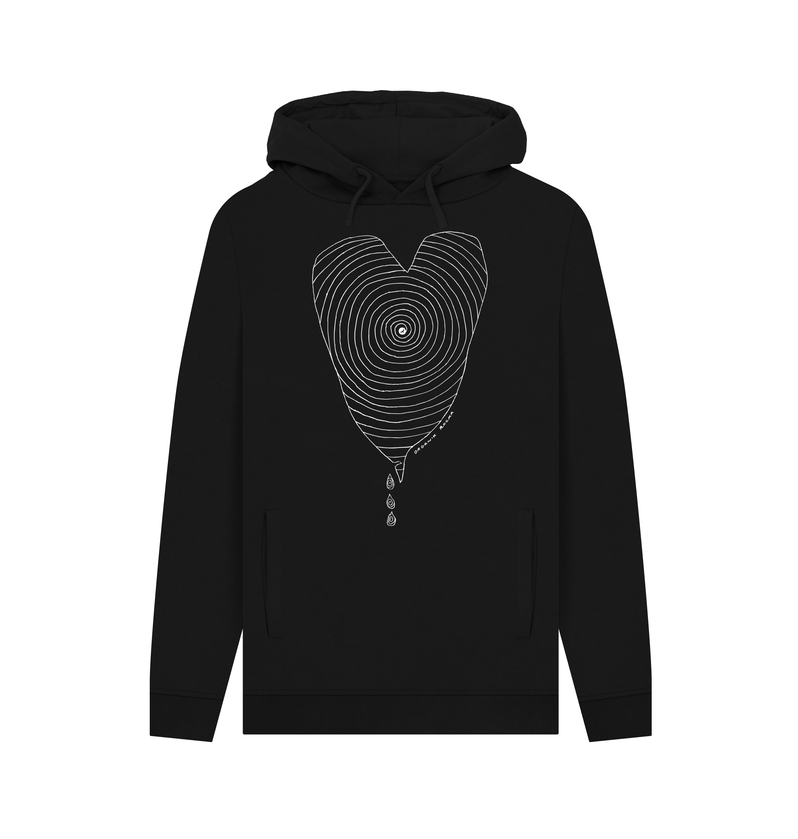 Black Printed Hoody Front