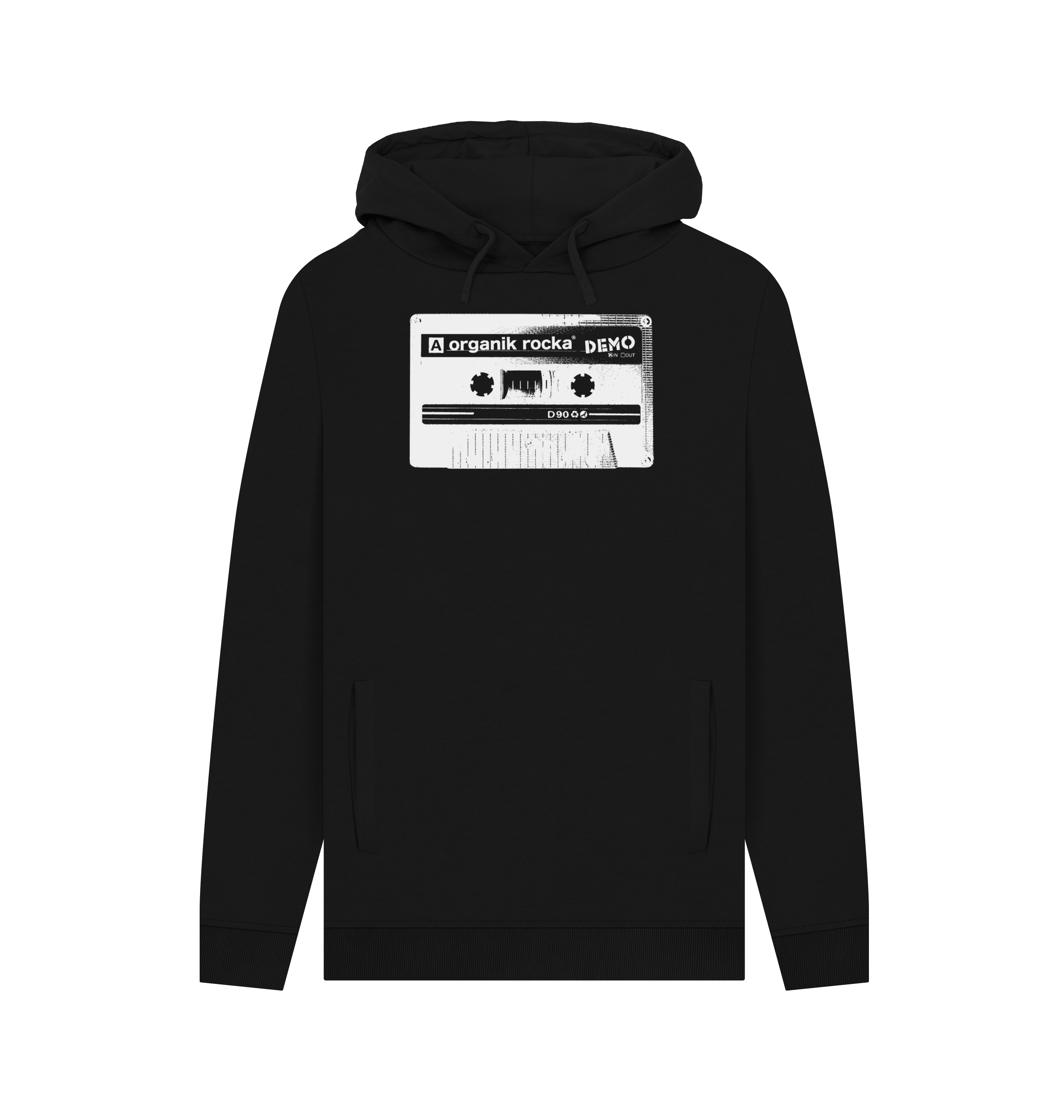 Black Printed Hoody Front