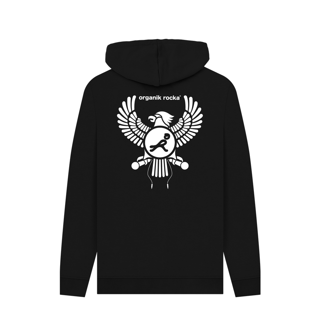 Black Printed Hoody Back