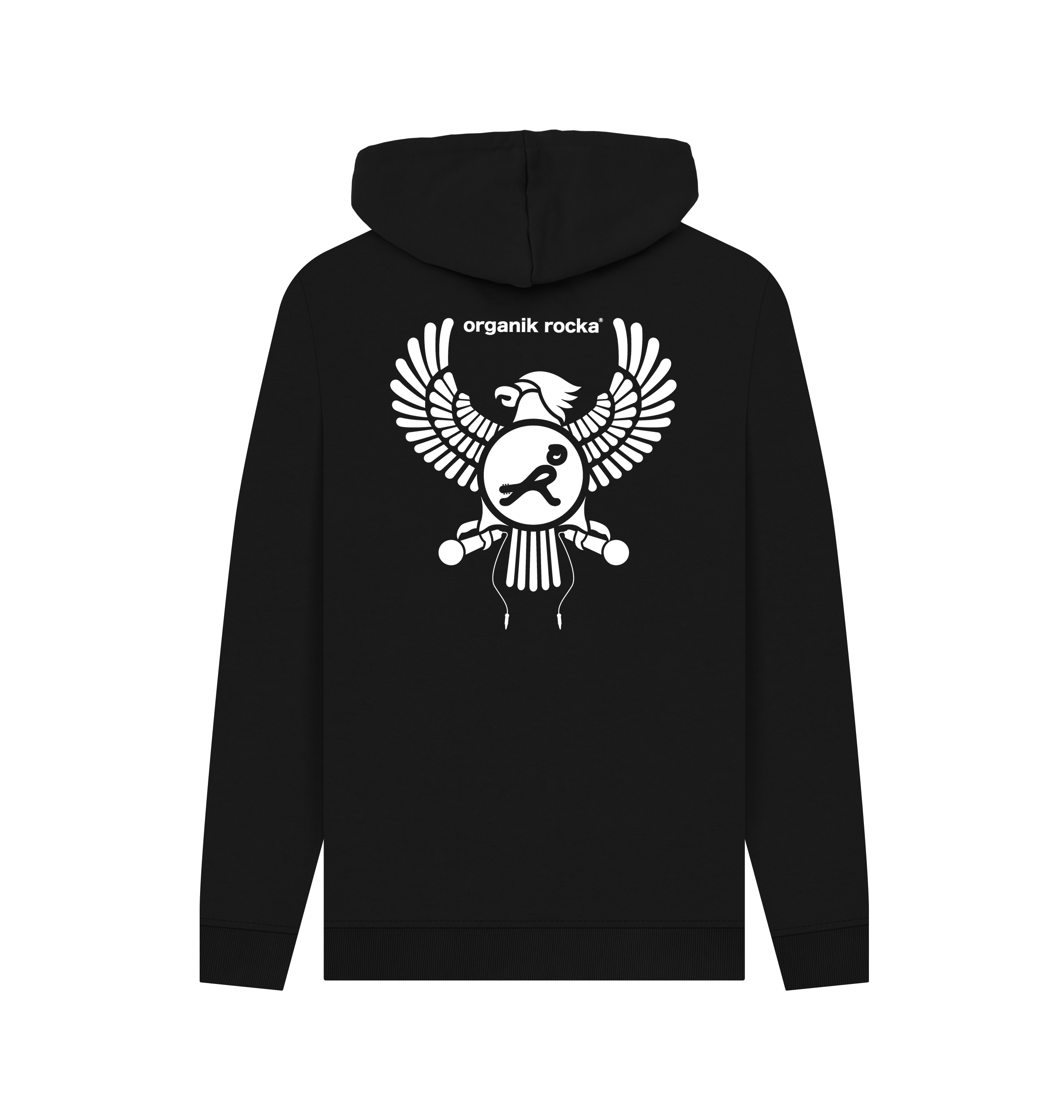 Black Printed Hoody Back