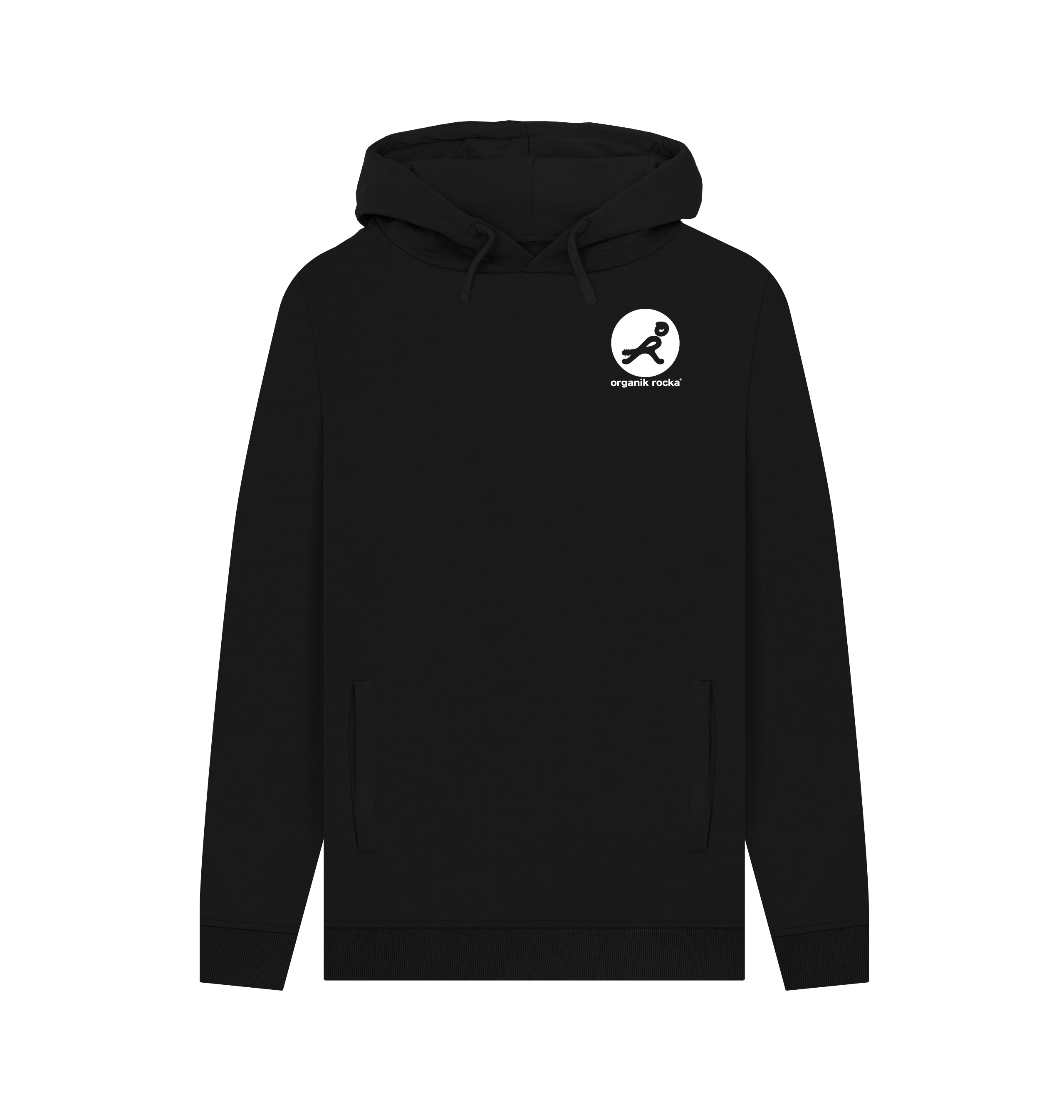 Black Printed Hoody Front