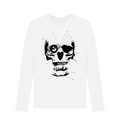 White Printed Long Sleeve T Shirt Front