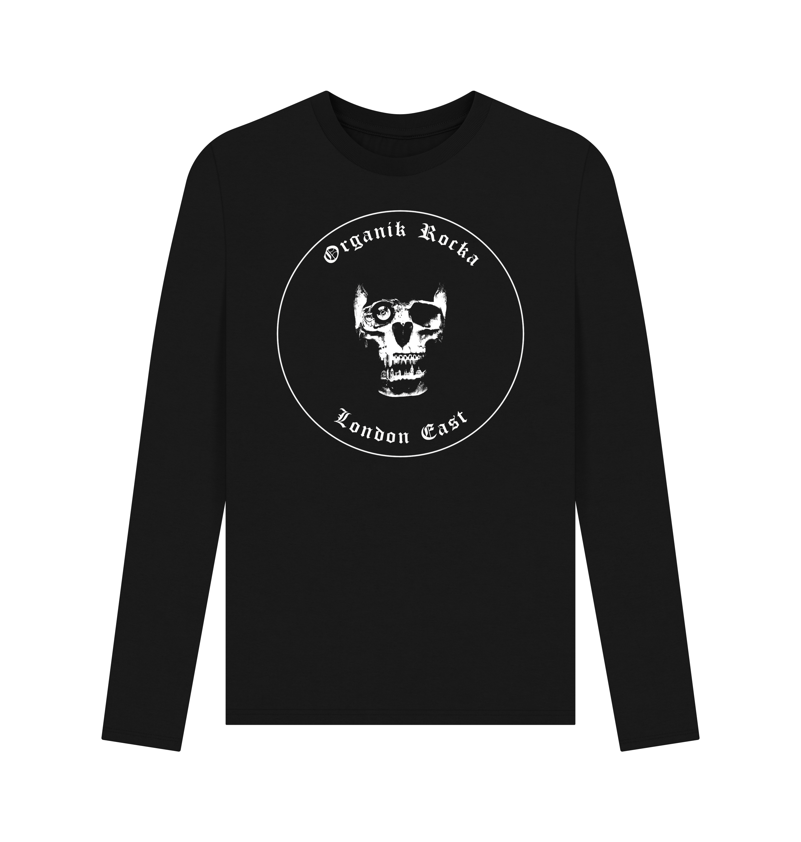 Black Printed Long Sleeve T Shirt Front