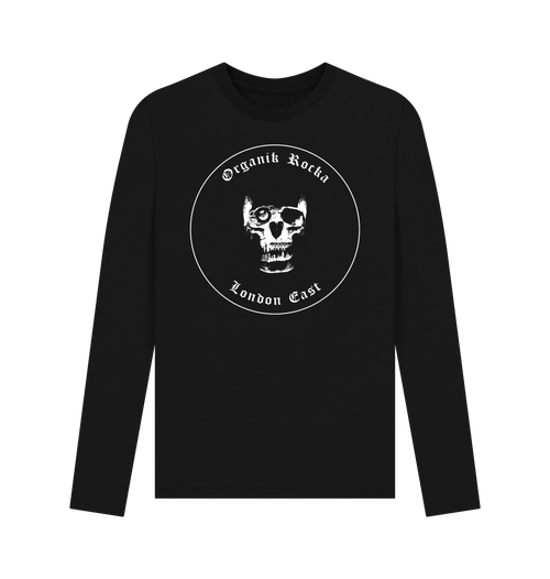 Black Printed Long Sleeve T Shirt Front