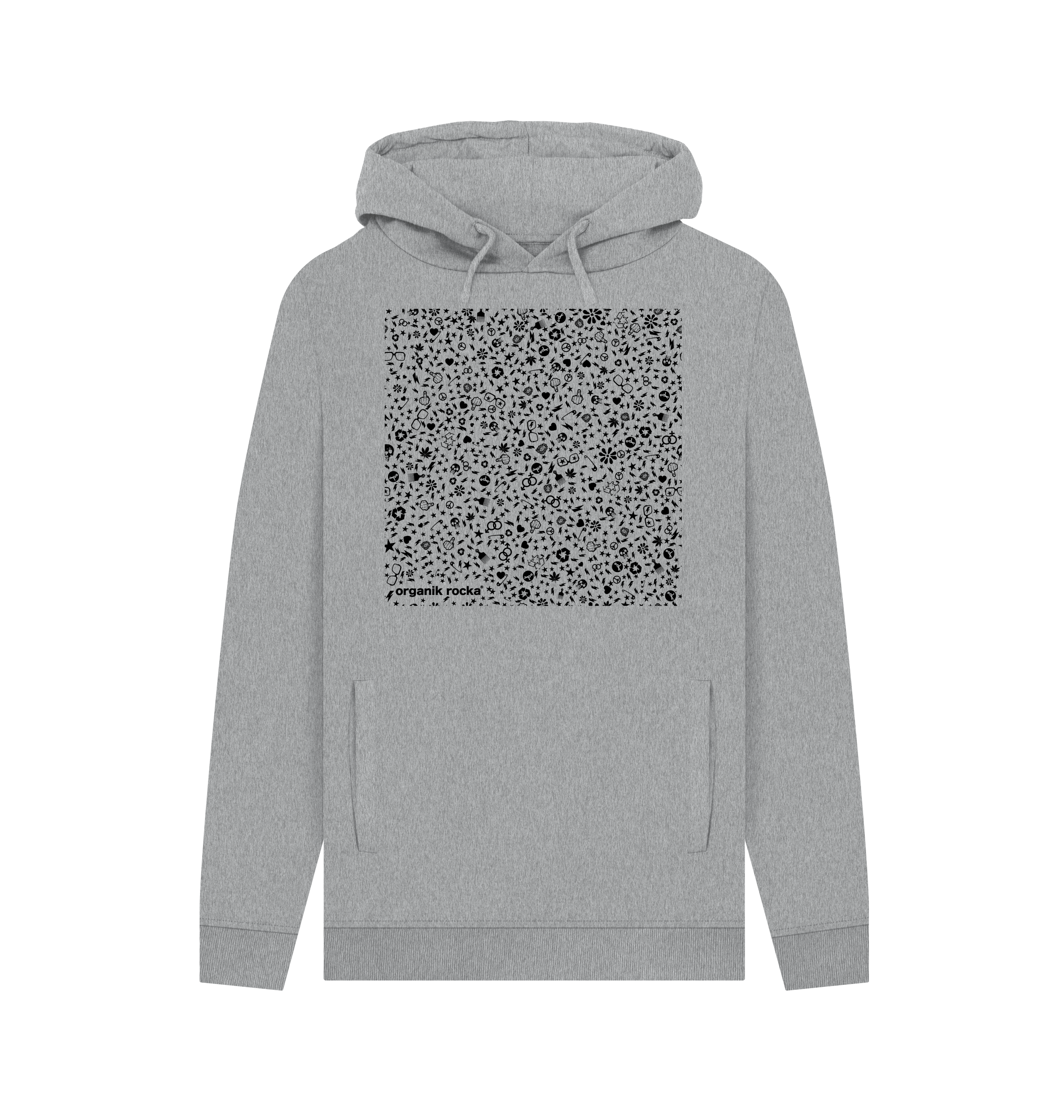 Light Heather Printed Hoody Front