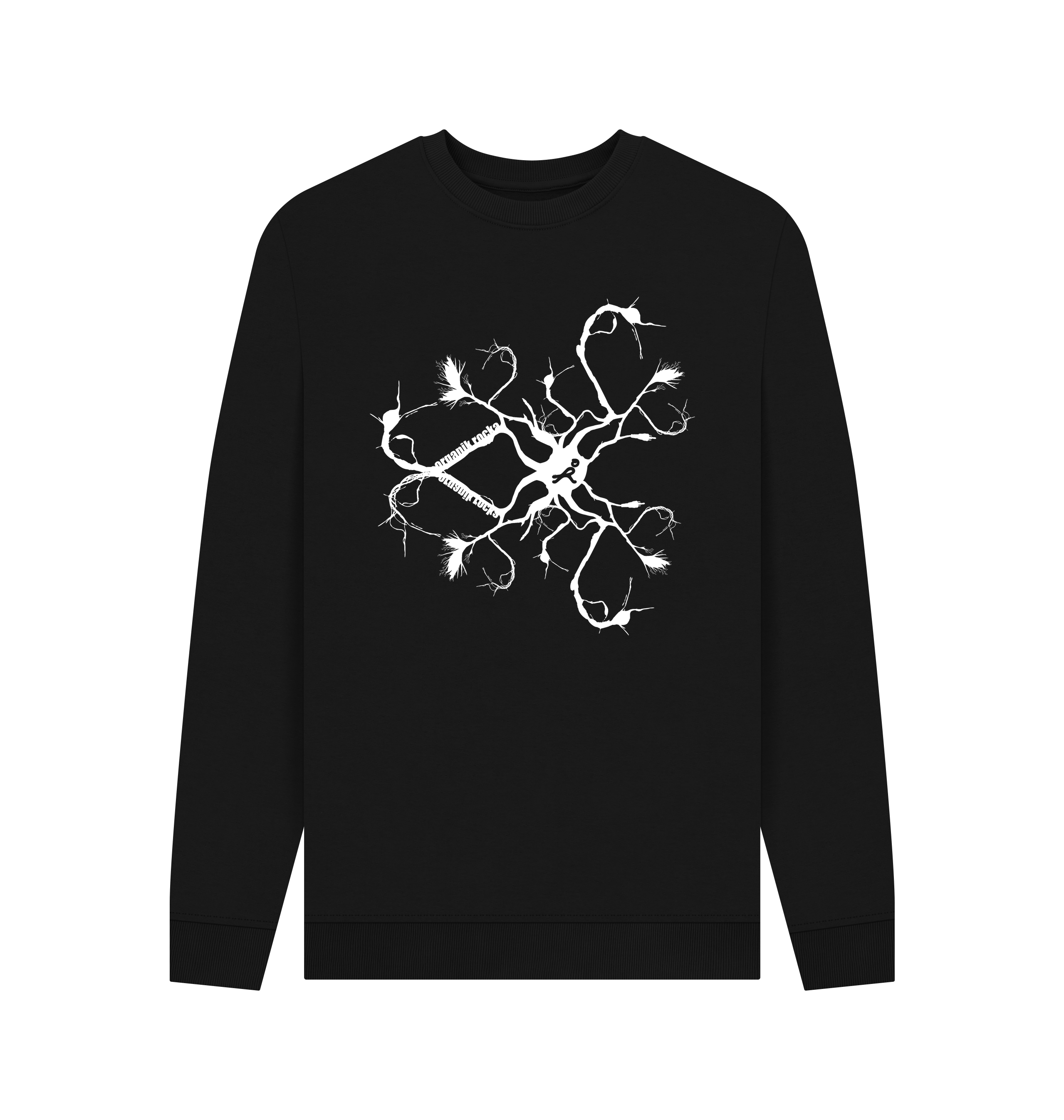 Black Printed Sweater Front