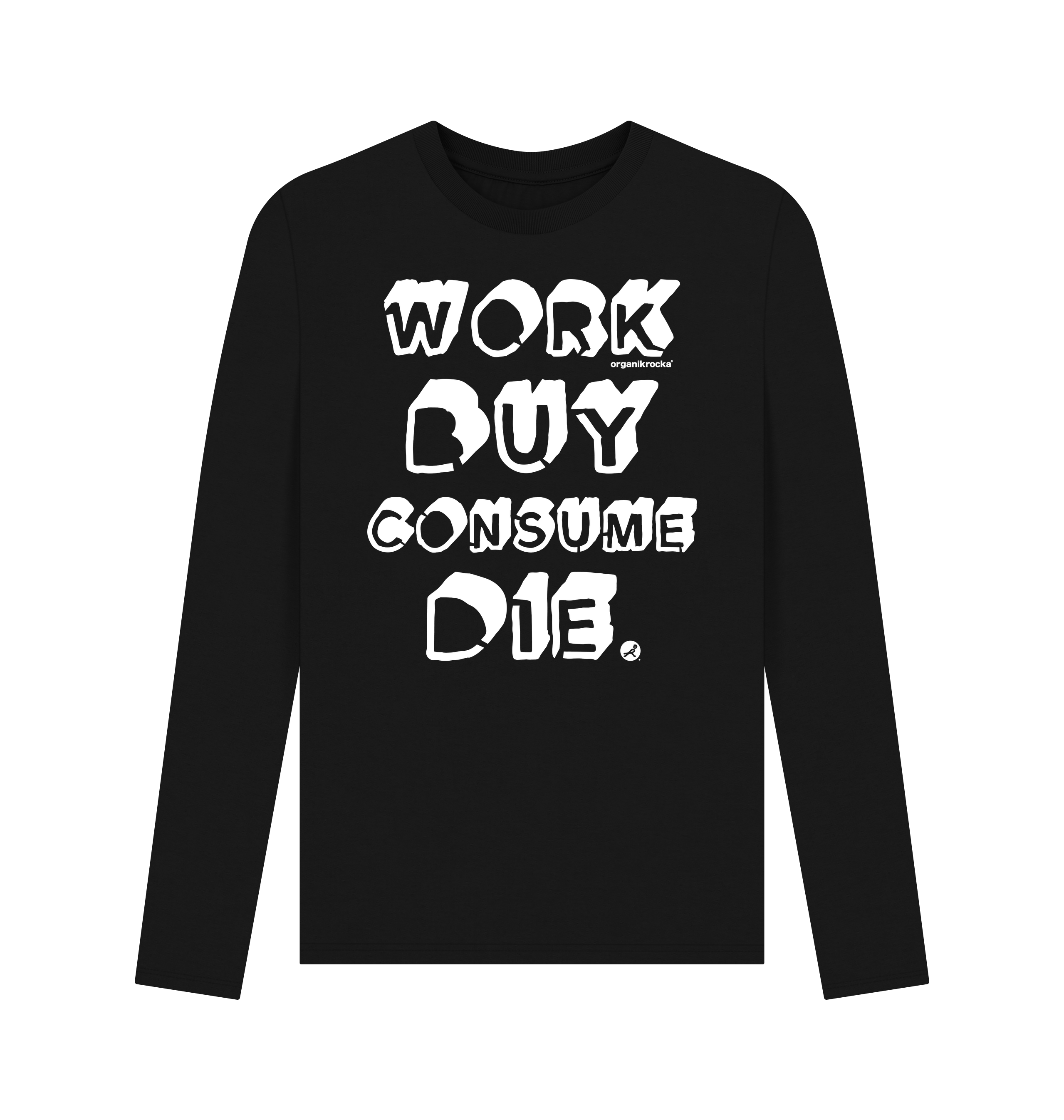 Black Printed Long Sleeve T Shirt Front