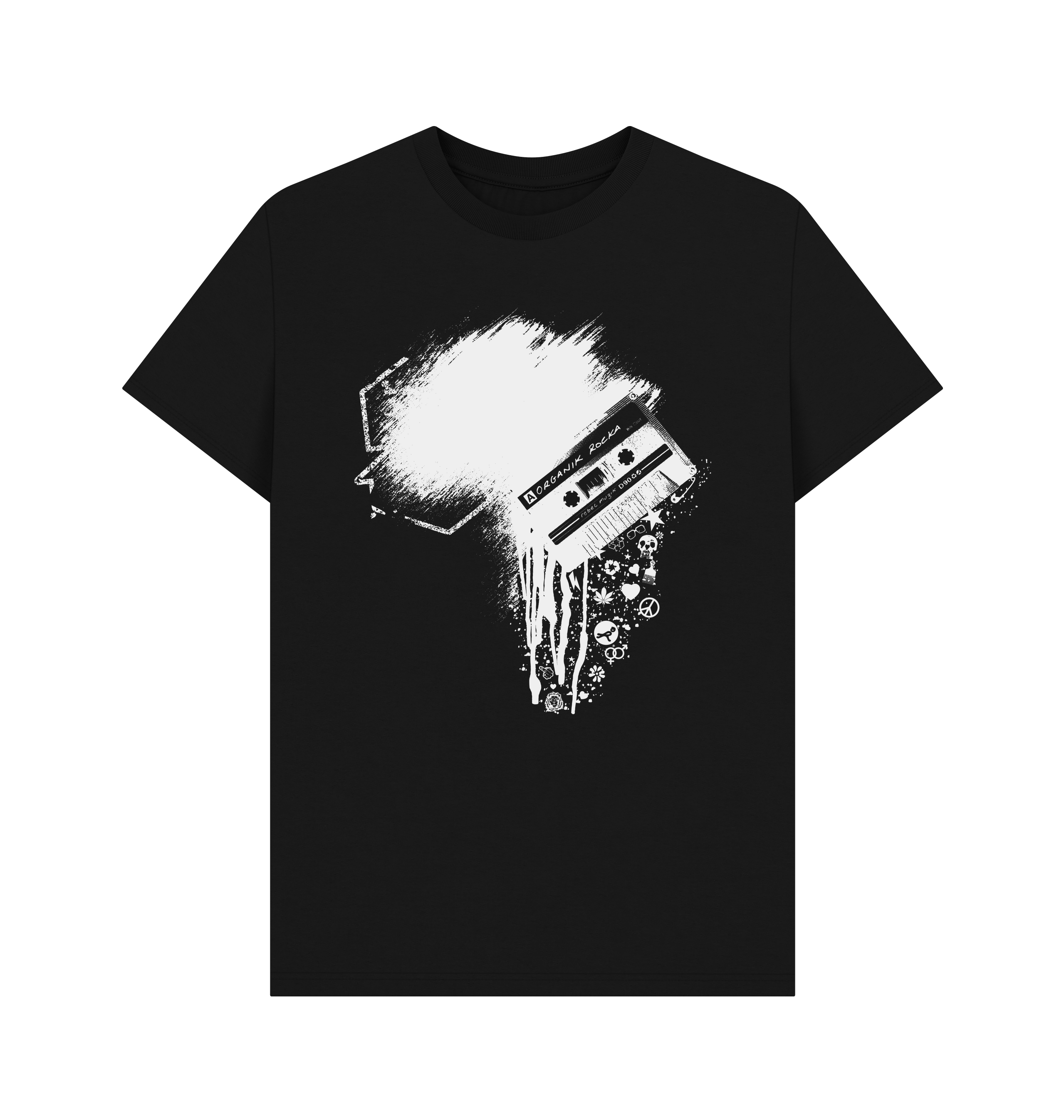 Black Printed T-shirt Front