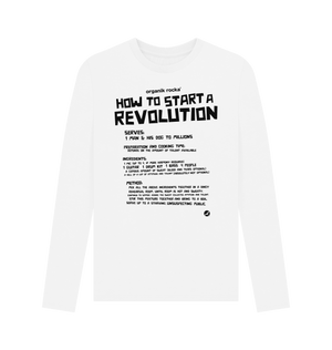 White Printed Long Sleeve T Shirt Front