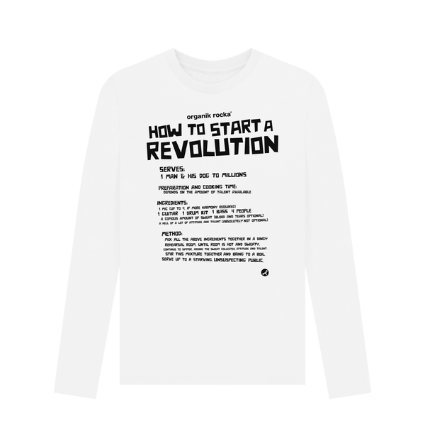 White Printed Long Sleeve T Shirt Front