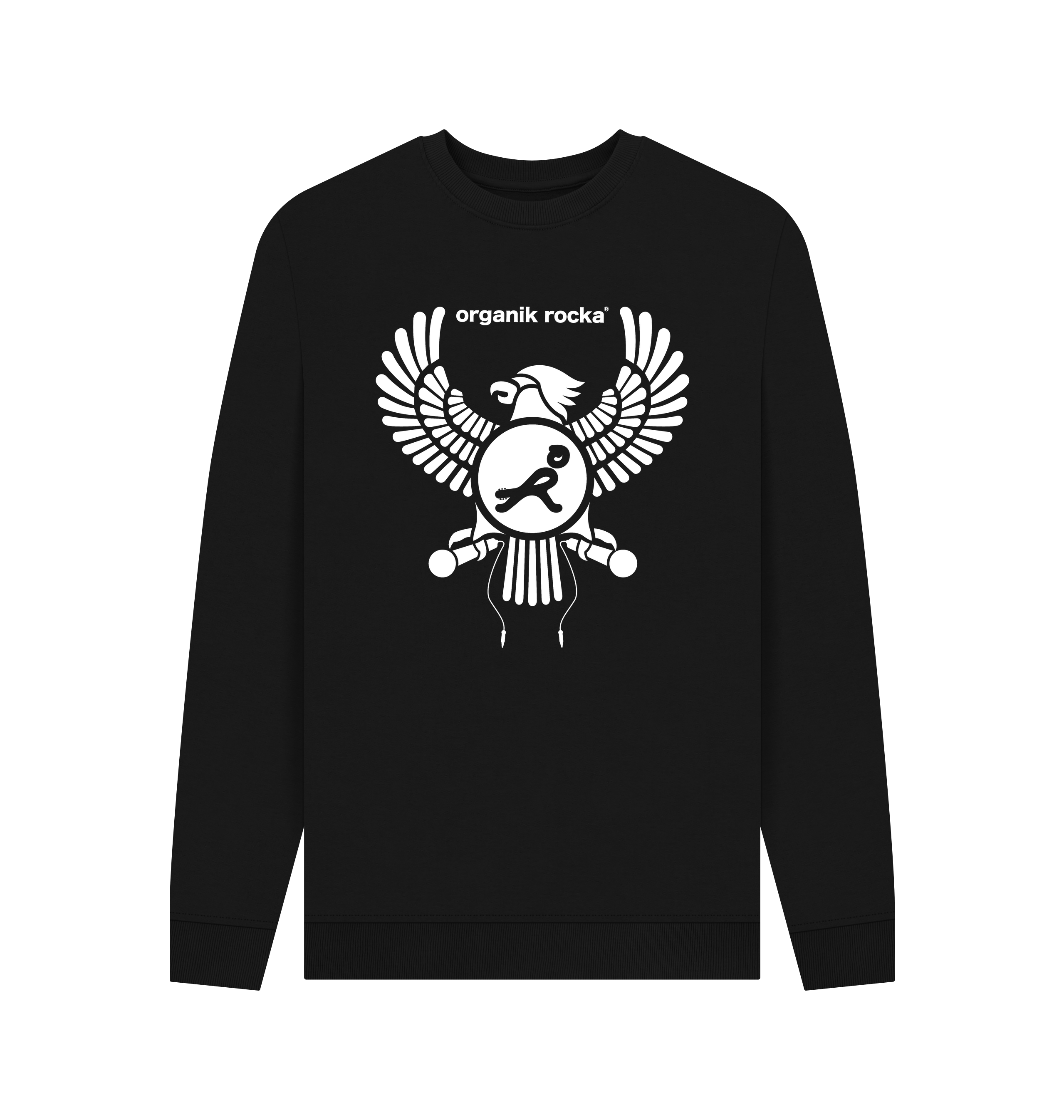 Black Printed Sweater Front