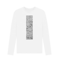 White Printed Long Sleeve T Shirt Front