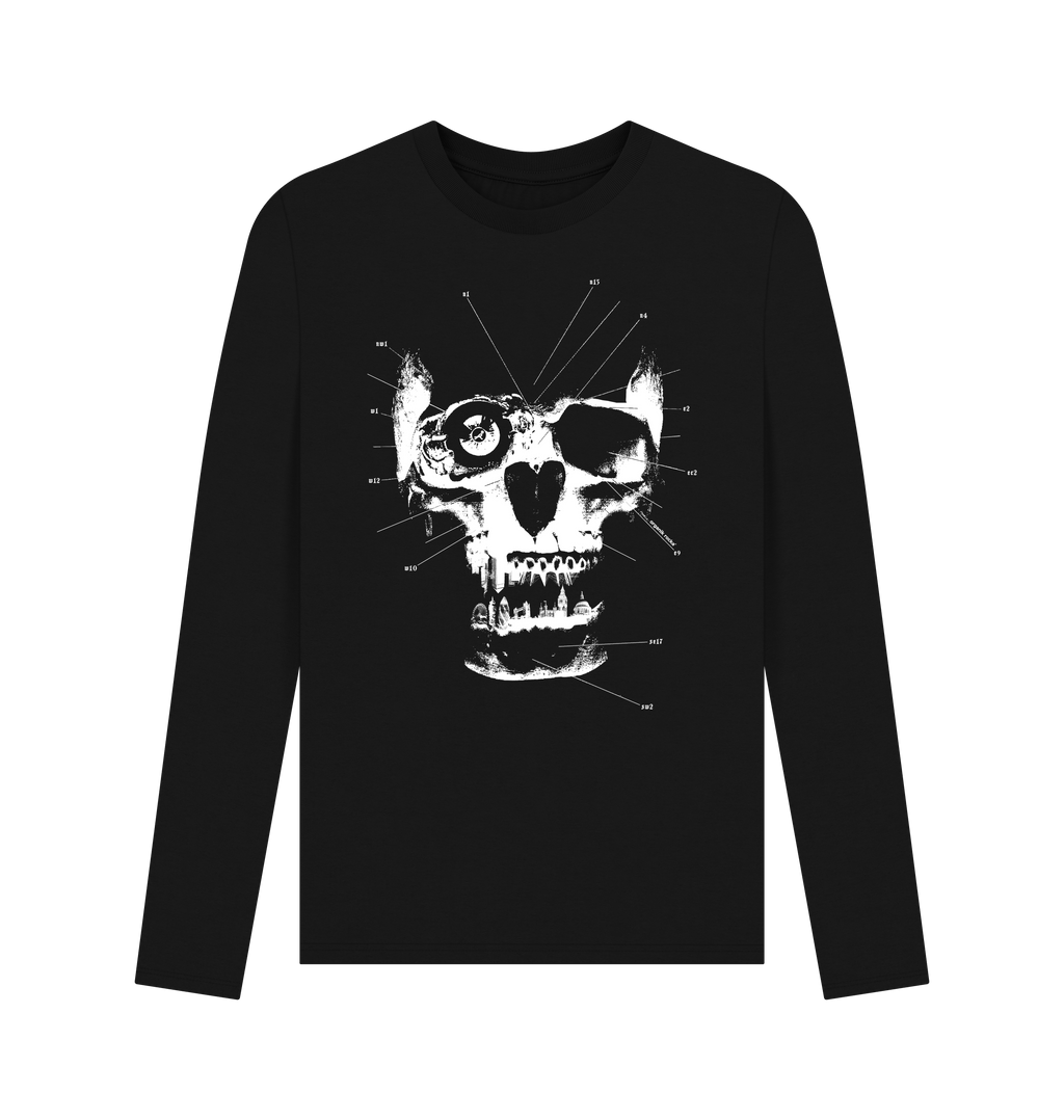 Black Printed Long Sleeve T Shirt Front