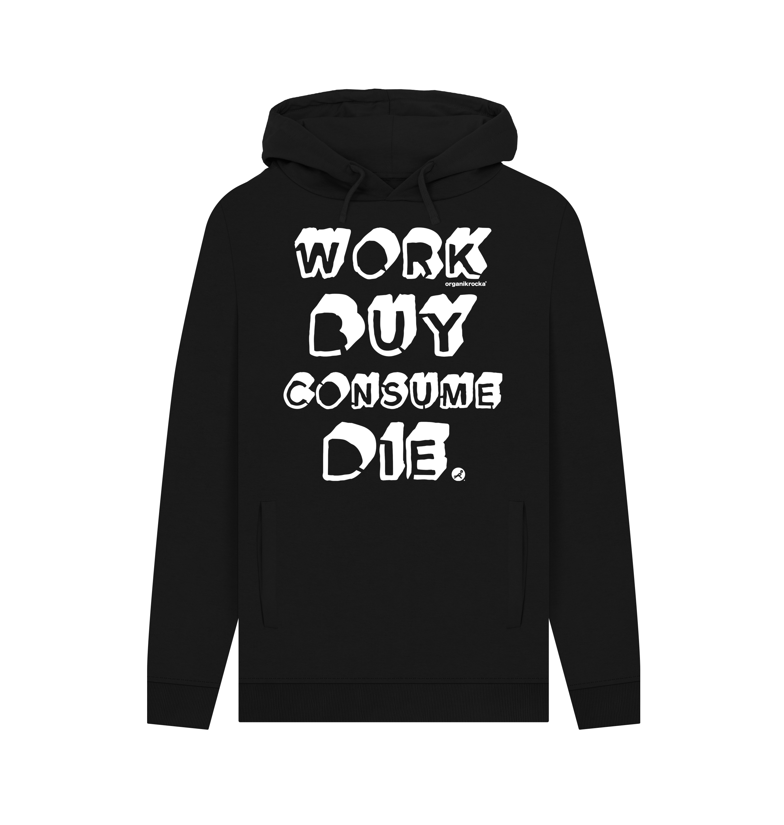 Black Printed Hoody Front