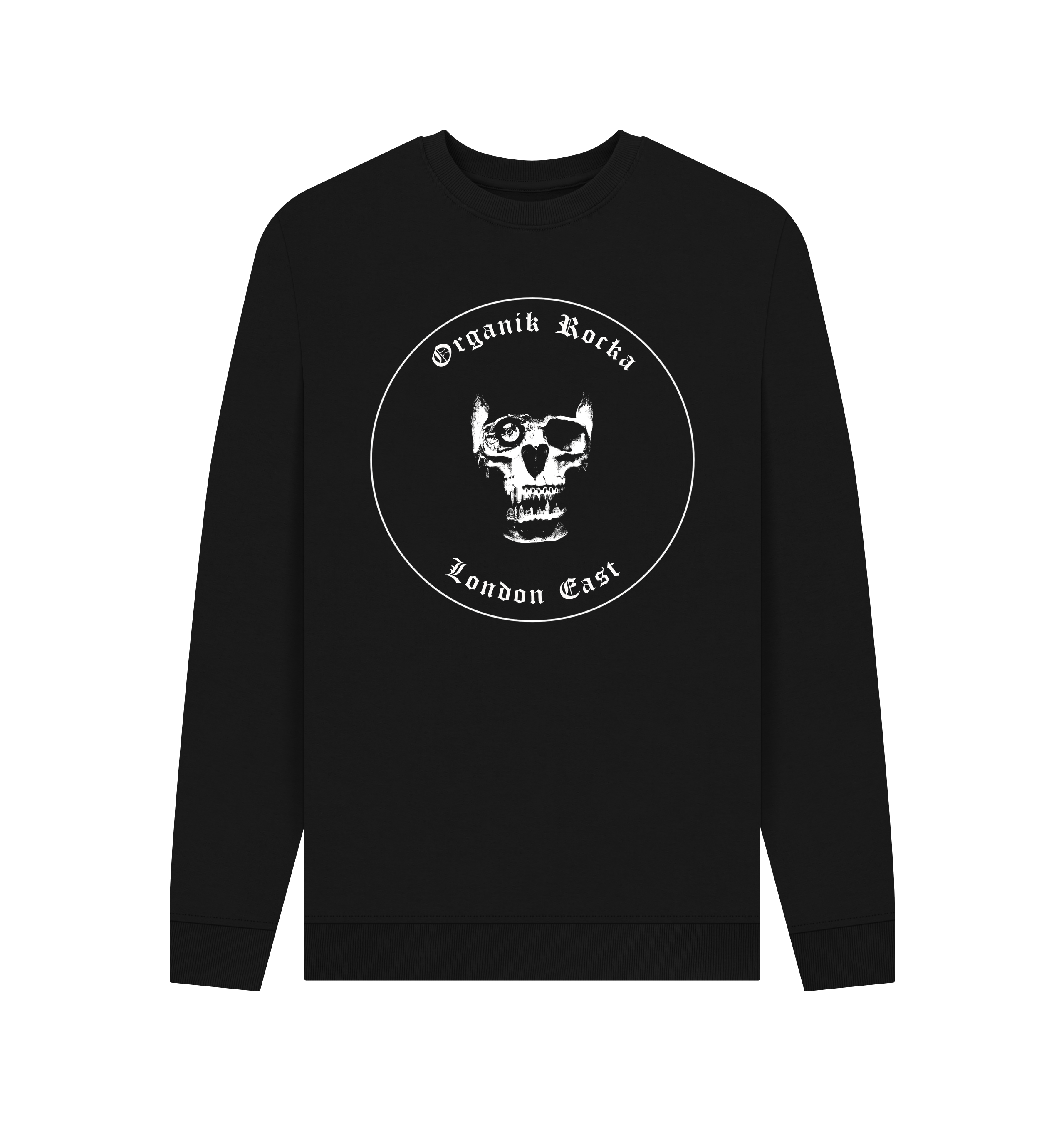 Black Printed Sweater Front