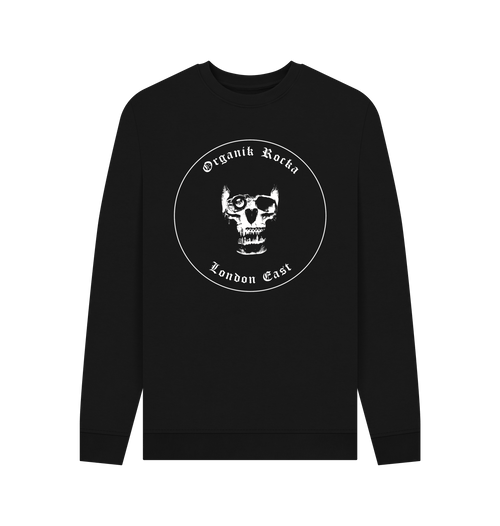 Black Printed Sweater Front