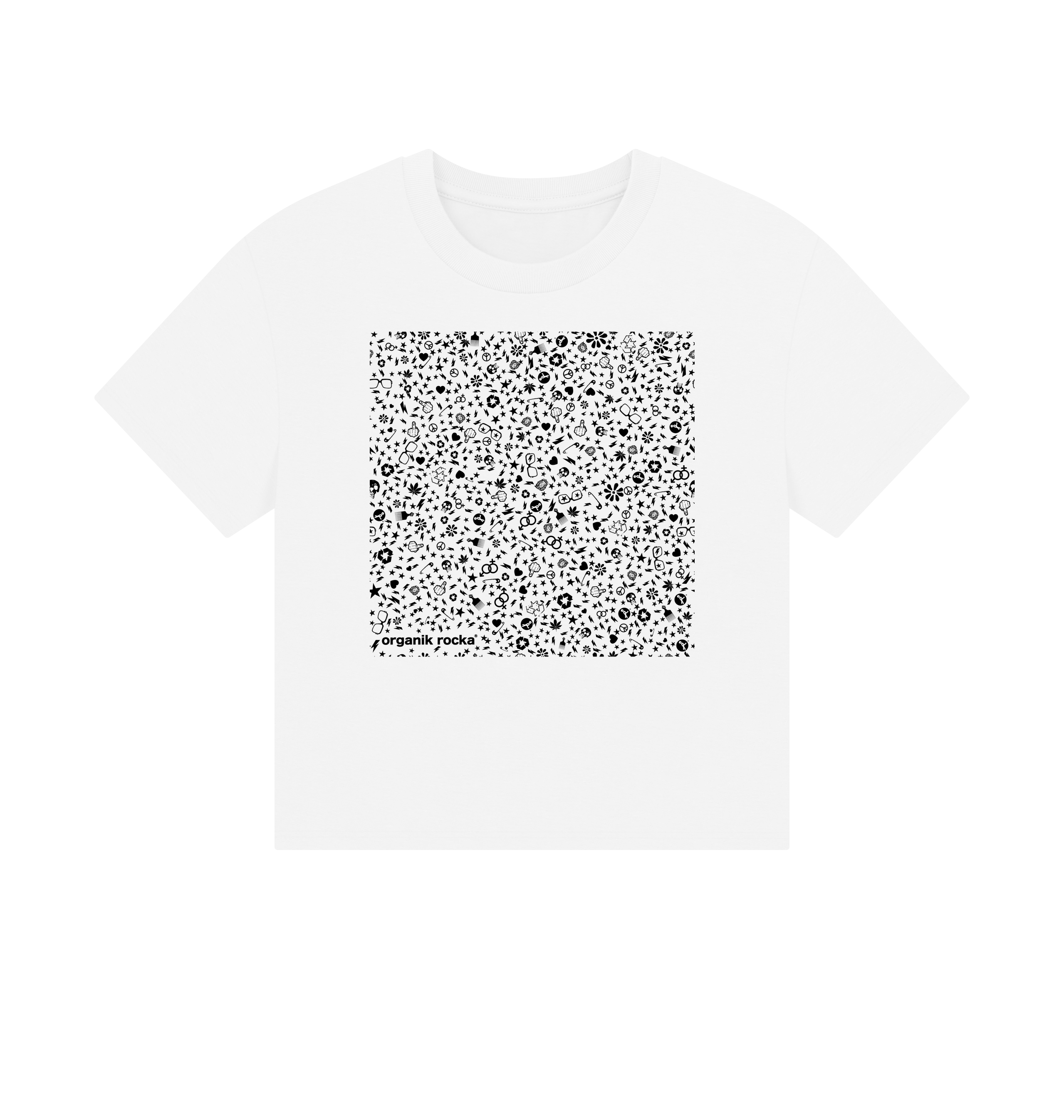 White Printed T-shirt Front