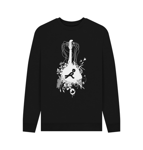 Black Printed Sweater Front