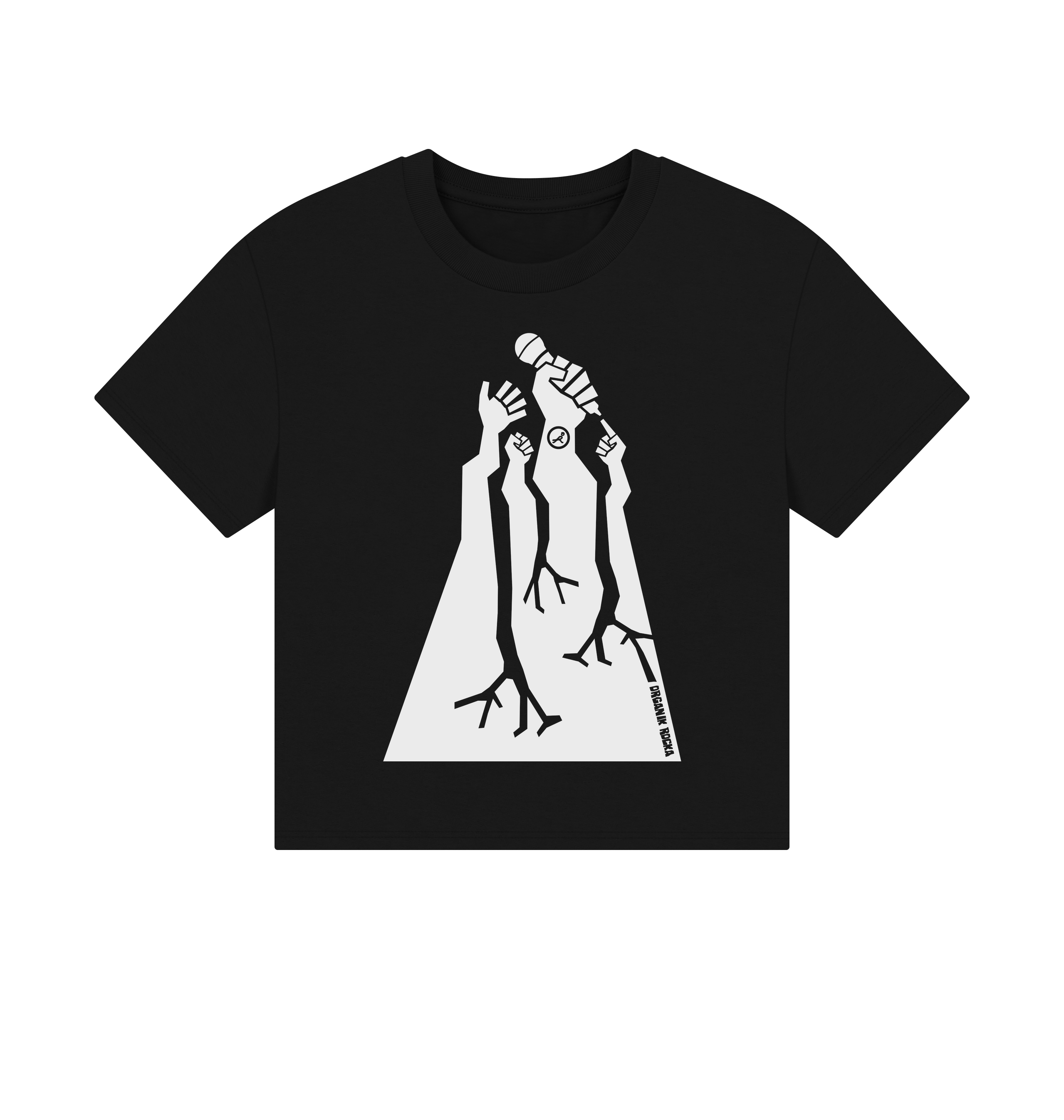 Black Printed T-shirt Front