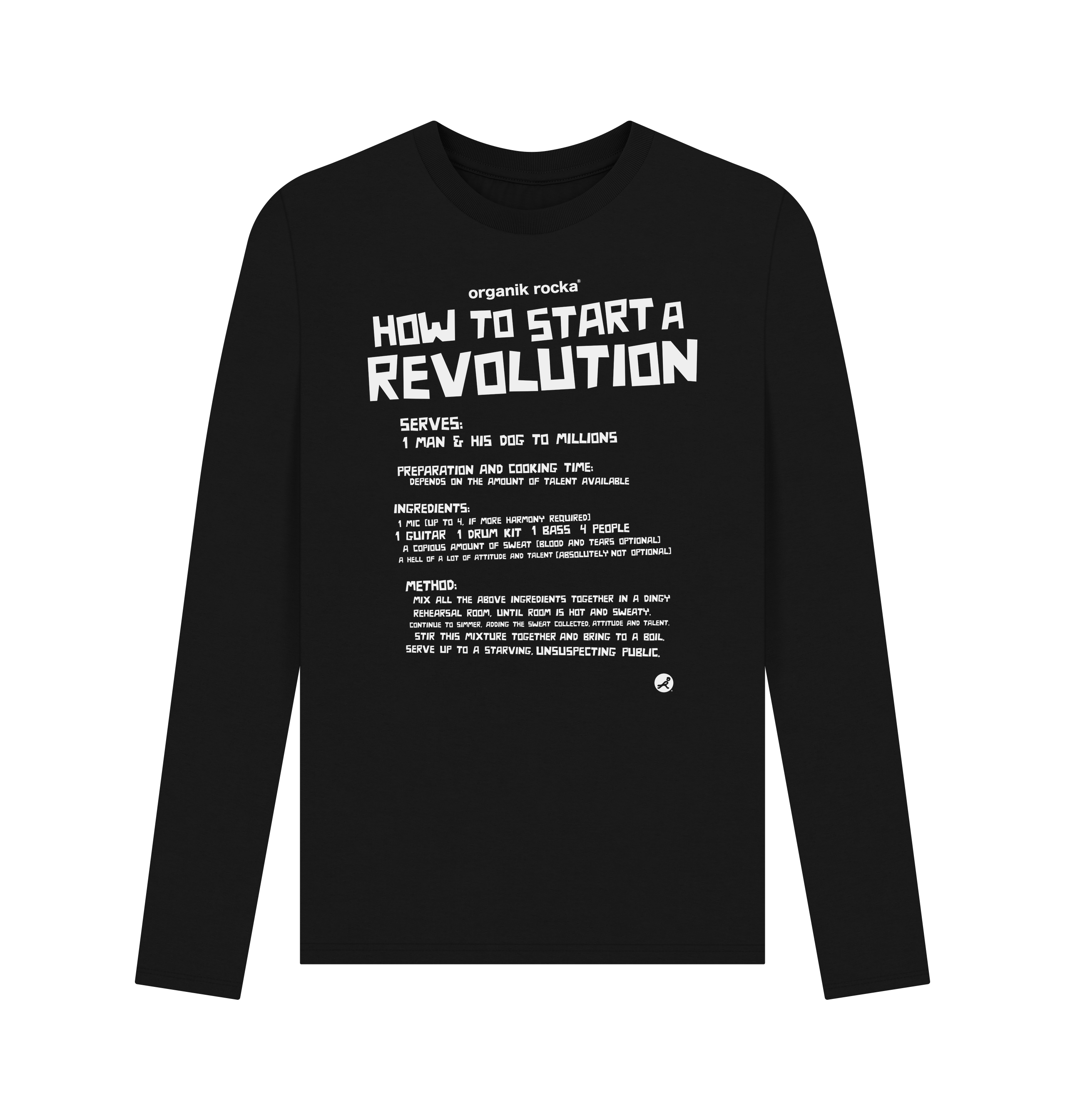 Black Printed Long Sleeve T Shirt Front