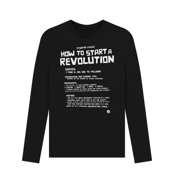 Black Printed Long Sleeve T Shirt Front