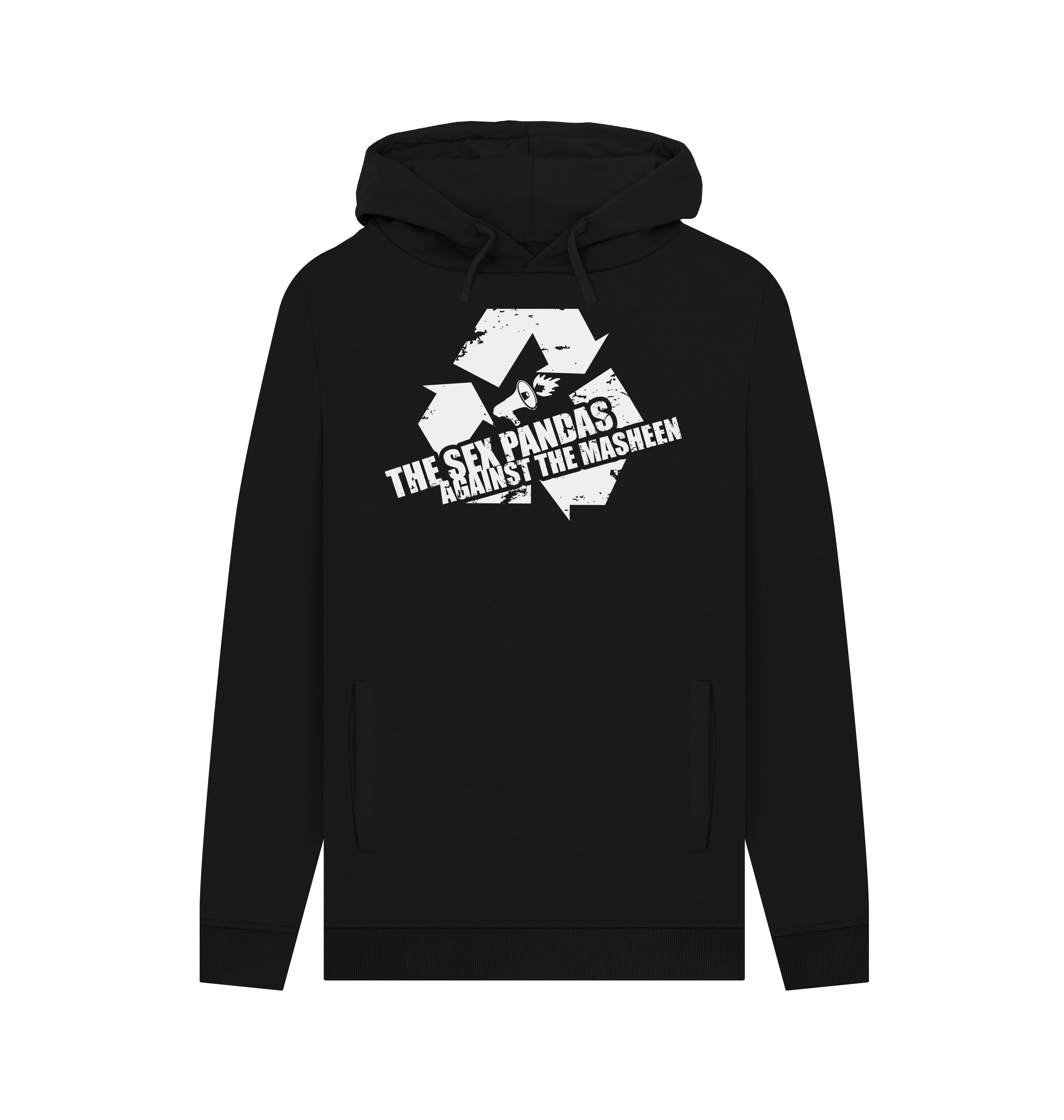 Black Printed Hoody Front
