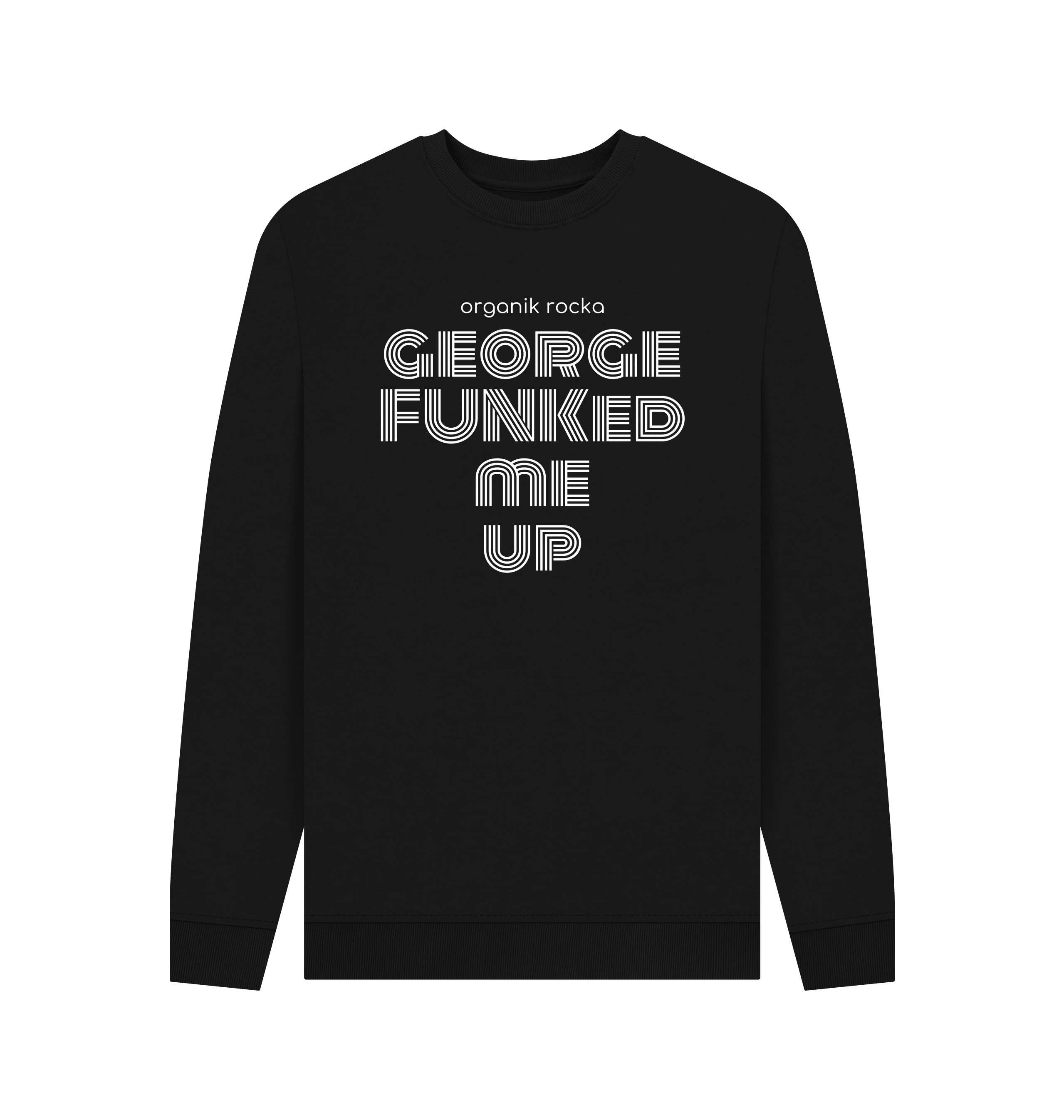 Black Printed Sweater Front