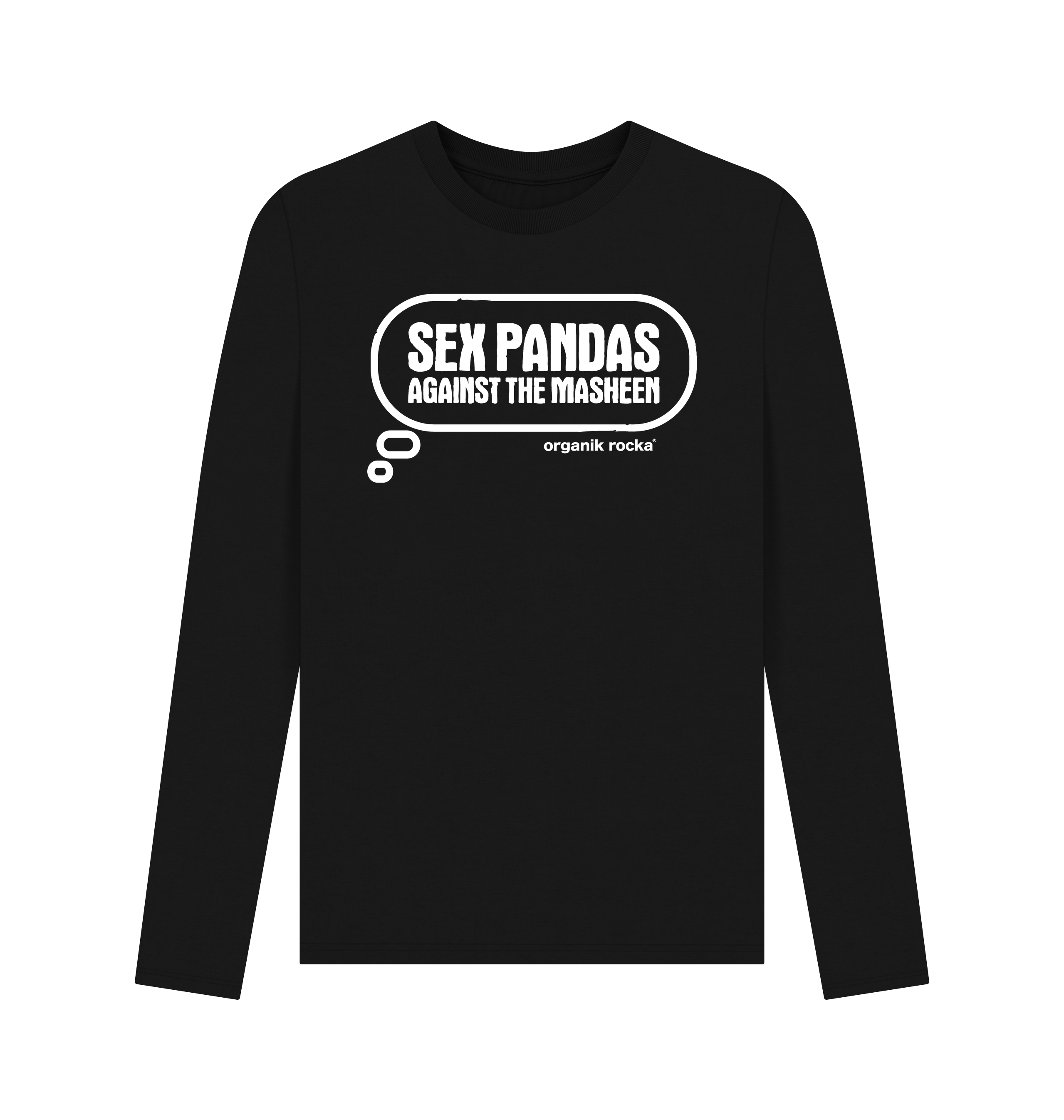 Black Printed Long Sleeve T Shirt Front