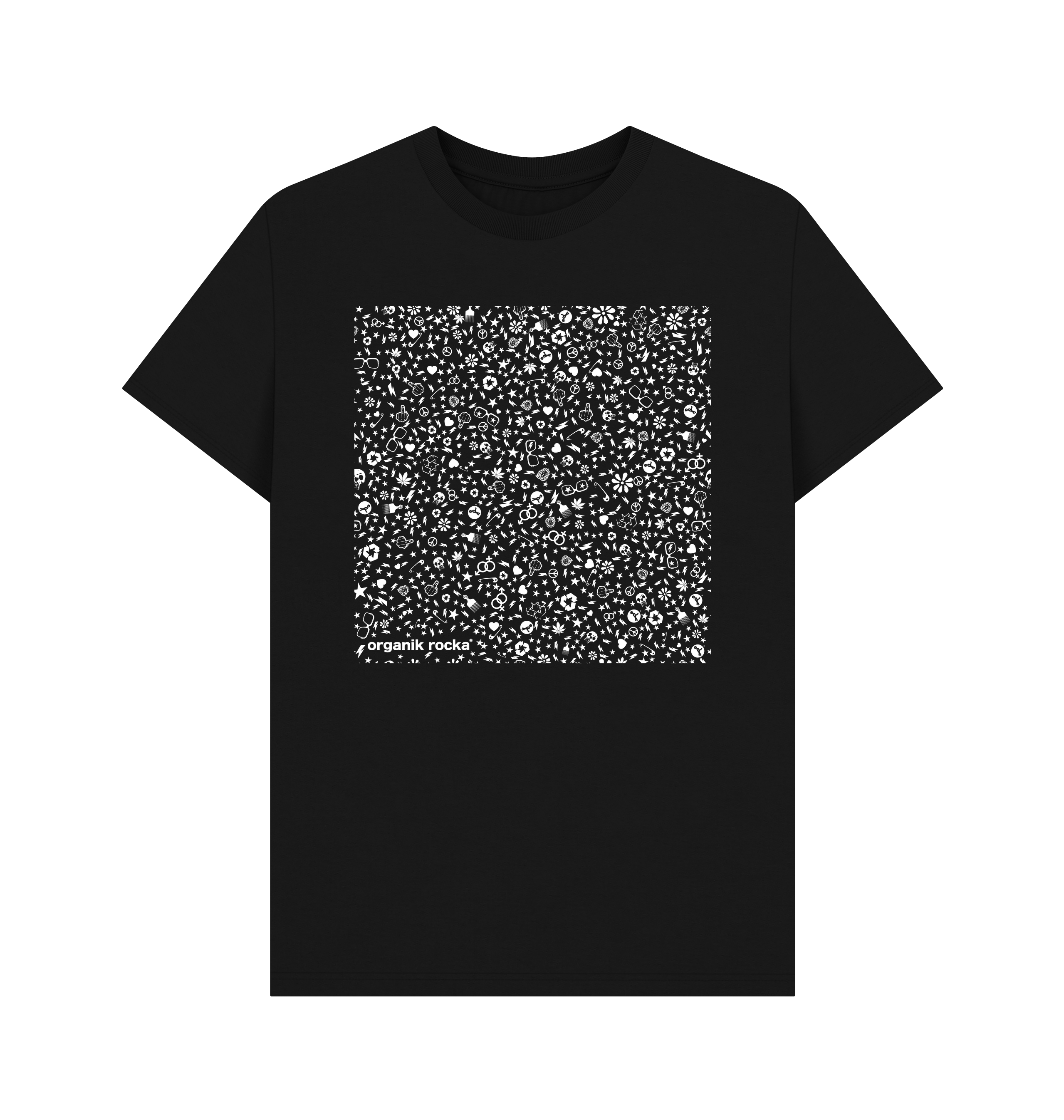 Black Printed T-shirt Front