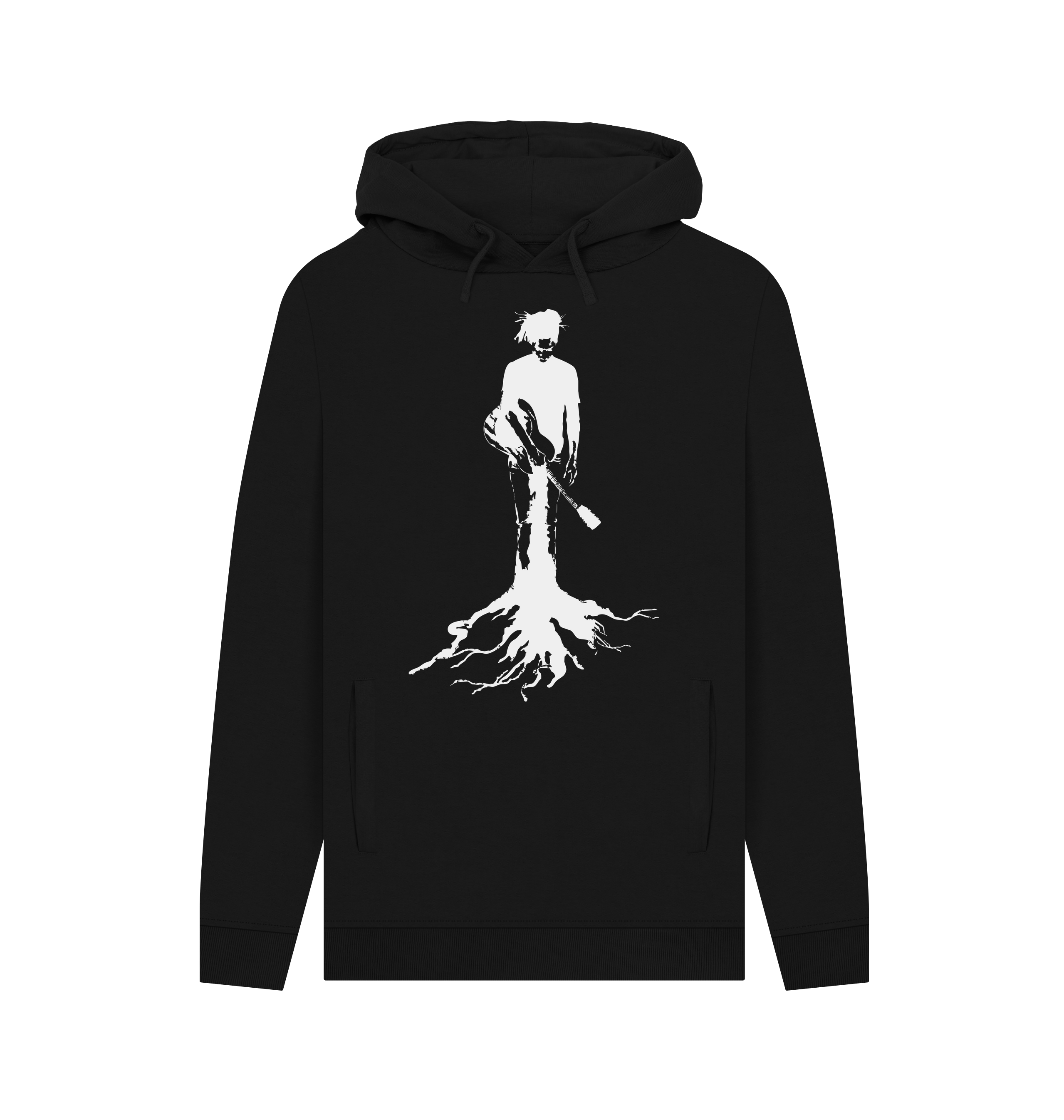 Black Printed Hoody Front